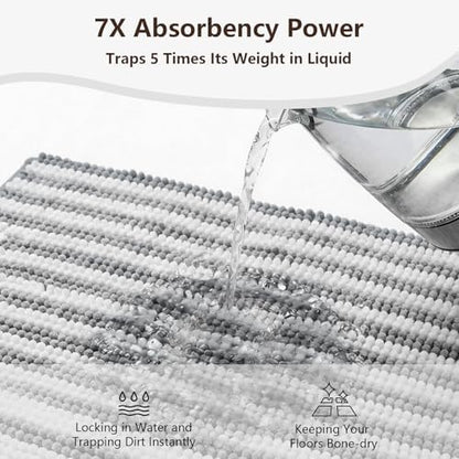 Chenille Bathroom Rug Non Slip Washable, Absorbent Bath Mat - Image 5