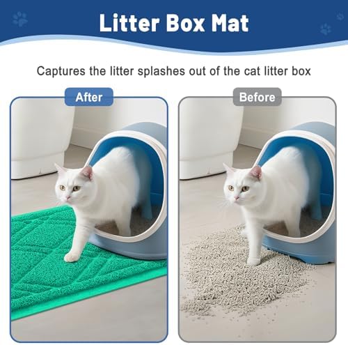 Smiry Cat Litter Box Mat 36x24, Non-Slip Water Resistant Litter Trapping Mat - Image 4