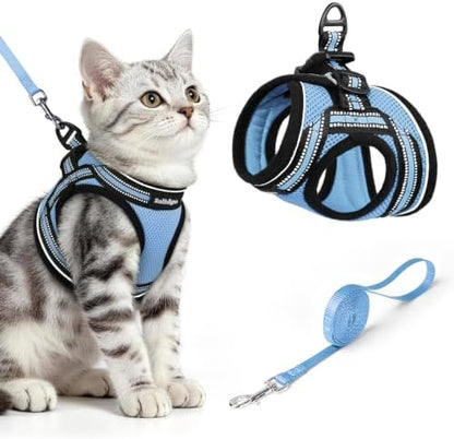 rabbitgoo Cat Harness and Leash Set, Step-in Soft Vest, Light Blue by rabbitgoo