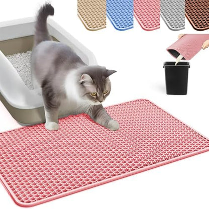 Cat Litter Mat, Honeycomb Double Layer Litter Trapping Mat by HCY%26WLD