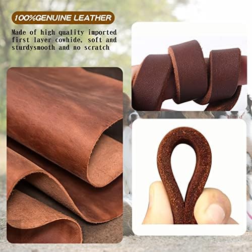 Leather Dog Leash, 5ft x 3/4 inch, Heavy Duty Genuine Leather Braided Dog - Image 2