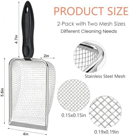 Chicken Poop Scooper, 2 Pack Metal Mesh Shovel - Image 4