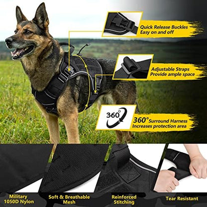 WINGOIN Black Tactical Dog Harness - Image 4