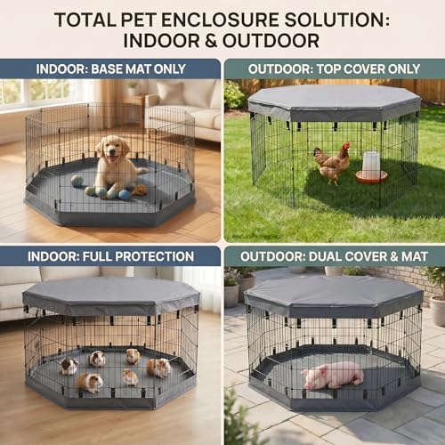 PJYuCien 2-in-1 Octagonal Dog Playpen Bottom Pad - Image 6