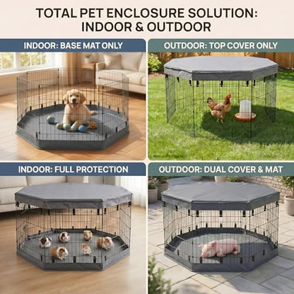 PJYuCien 2-in-1 Octagonal Dog Playpen Bottom Pad - Image 6