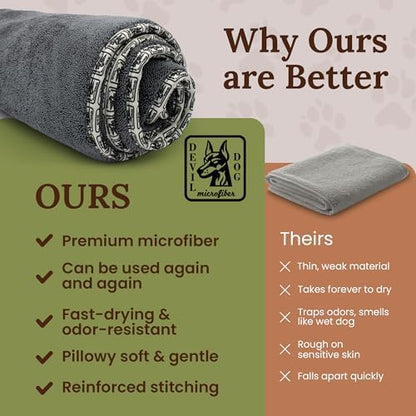Dog Drying Towel for Dogs – Extra Large 24" x 35" Microfiber Dog Bath Towel - Image 2