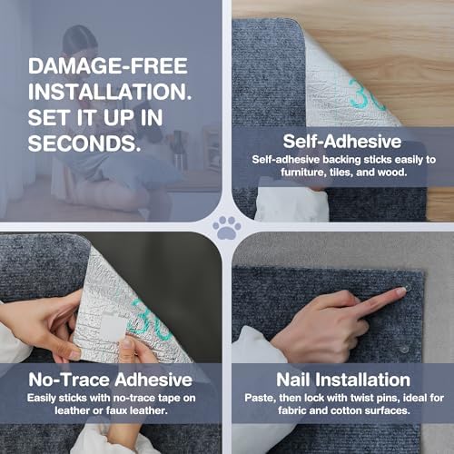 157.5" x 15.8" Cat Scratch Furniture Protector, Self-Adhesive Couch Protector - Image 3