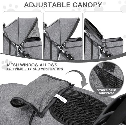 MoNiBloom Pet Stroller for Small/Medium Dogs and Cats up to 33 lbs - Image 7