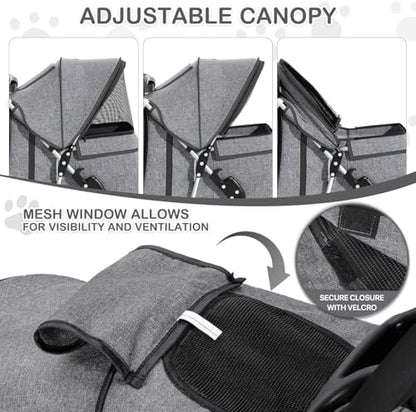 MoNiBloom Pet Stroller for Small/Medium Dogs and Cats up to 33 lbs - Image 7