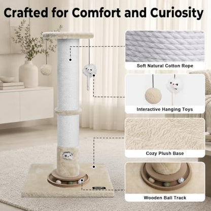 35-Inch Tall Cat Scratching Post, Stable Base - Image 5