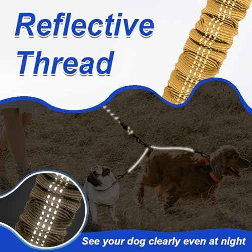 MingXpets Double Dog Leash, 360° Swivel Tangle Free Bungee Walking Training - Image 7