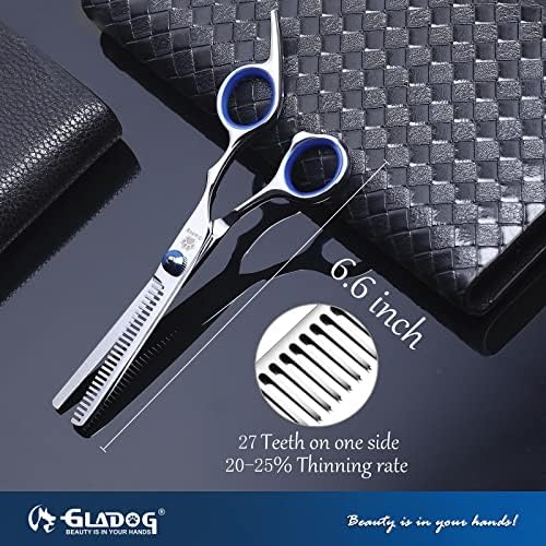 Dog Grooming Scissors Kit with Safety Round Tips, GLADOG Professional 6 in 1 - Image 2