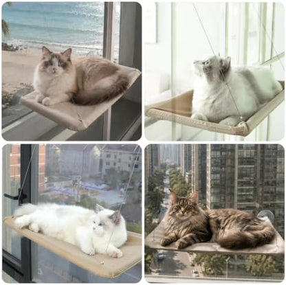 Cat Window Perch and Hammock, 21.6"x13.7" Portable Catio Window Bed - Image 6