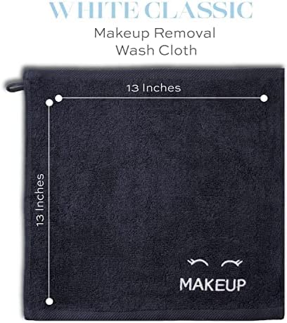 White Classic Bleach Safe Black Makeup Washcloths - Image 2