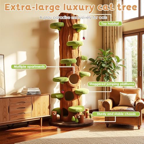 NUNU LAB Large Cat Tree for Indoor Cats – Multi-Level Solid Wood - Image 3