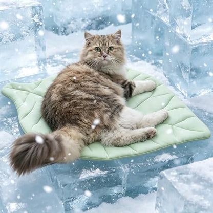 Cat Cooling Mat Cat Leaf Bed Mat Comfortable Soft Fabric Breathable Cozy by Unknown