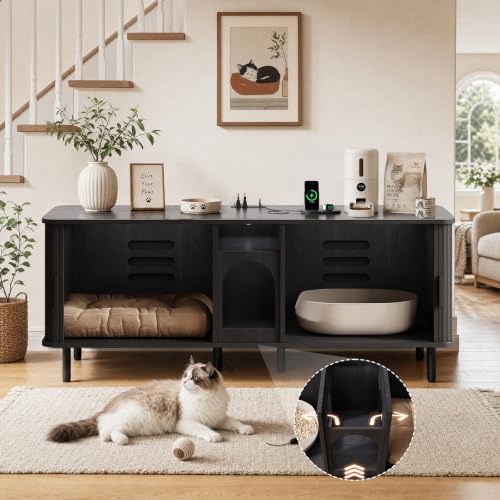 65" Double Cat Litter Box Enclosure - Image 5