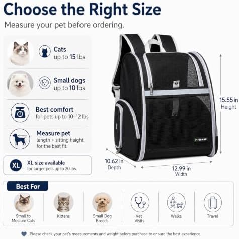 Cat Backpack Carrier for Small Dogs and Medium cat Puppy Kitten Bunny Pet - Image 6