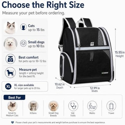 Cat Backpack Carrier for Small Dogs and Medium cat Puppy Kitten Bunny Pet - Image 6