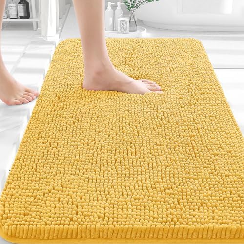 OLANLY Small Bathroom Rugs 30x18, Extra Soft Absorbent Chenille Bath Rugs by OLANLY