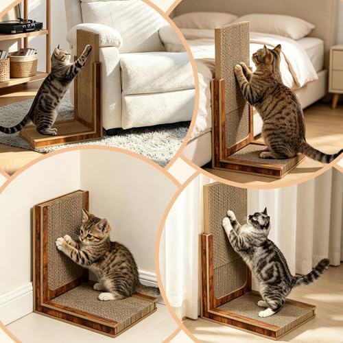 Deluxe Replaceable Cardboard Cat Scratcher, Easy Assembly & 3-Second Swap - Image 6
