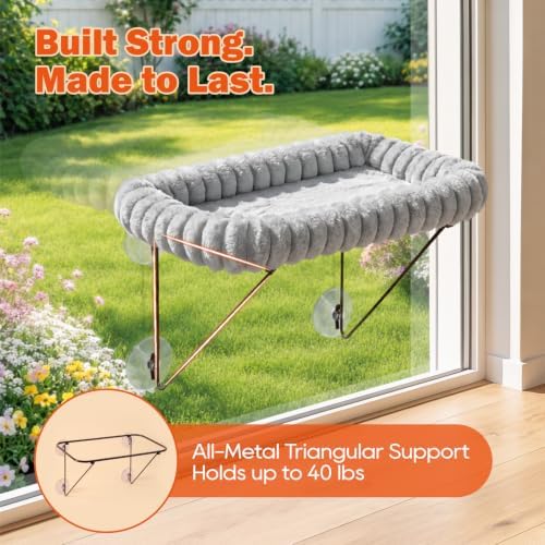Zakkart SnugCloud Cat Window Perch, 100% Metal Supported from Below - Image 2