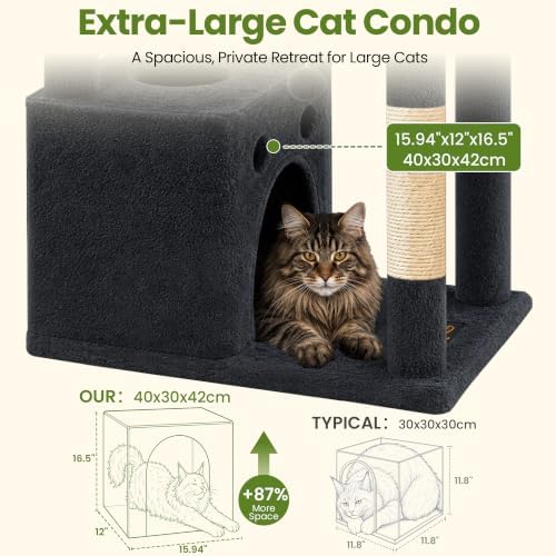 67in Tall Cat Tree Tower for Large Cats, Heavy Duty - Image 3
