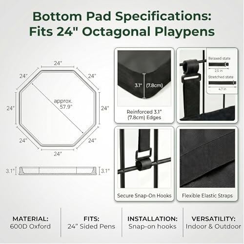 PJYuCien Puppy Playpen with Top Cover & Bottom Pad, 8 Panels 42" H - Image 4