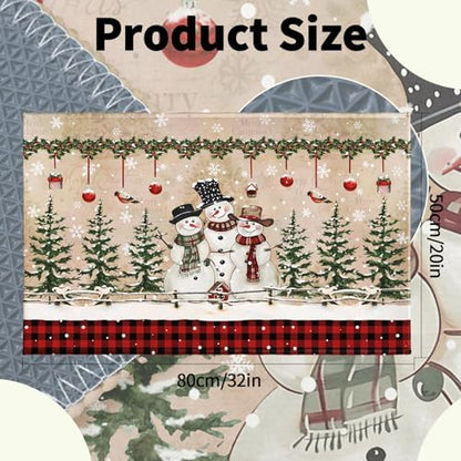Giwawa Winter Snowman Bath Rug Red Buffalo Plaid Bathtub Mats Soft Absorbent - Image 5