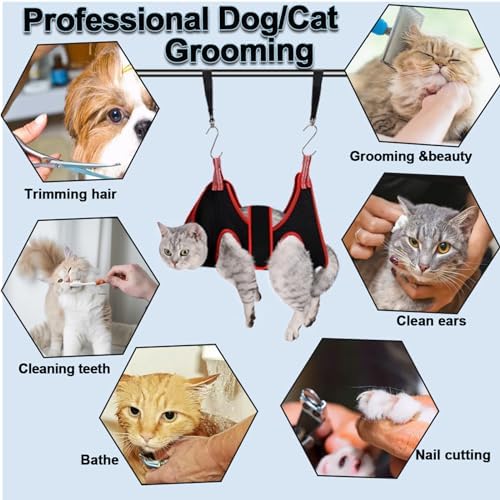 Dog Grooming Hammock Harness Breathable Pet Cat Hammock 6.5" - Image 6