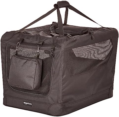 Amazon Basics Folding Portable Soft Pet Dog Crate Carrier Kennel, 26.2"L x by AmazonBasics
