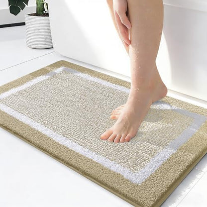 OLANLY Small Bathroom Rugs 24x16, Absorbent Microfiber Bath Rugs by OLANLY