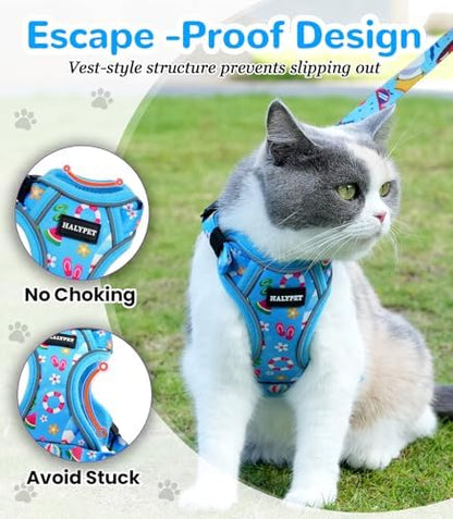 Halypet Cat Harness and Leash Set, Escape Proof Adjustable Harness - Image 2