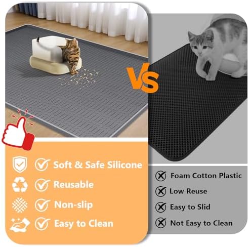 Silicone Cat Litter Mat 47" x 35" Cat Mat - Image 3