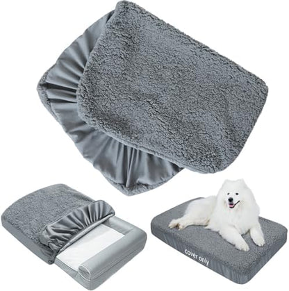 Dog Bed Covers 2 Pack Soft Plush Replacement Washable, 30x20 Inches by Moonsea
