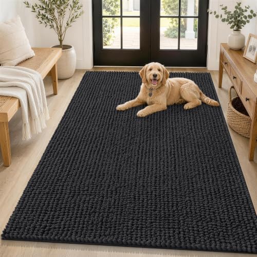 Smiry Dog Door Mat for Muddy Paws 70x46, Ultra Absorbent Chenille Doormat by Smiry