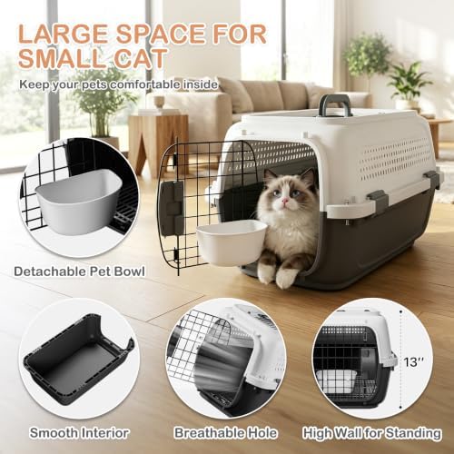 MoNiBloom Plastic Dog Crate Hard-Sided Cat Carrier - Image 3