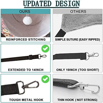 JSPYFITS Cat Cage Hammock, Double Layer Hanging Adjustable Soft Pet Bed Suitable - Image 3