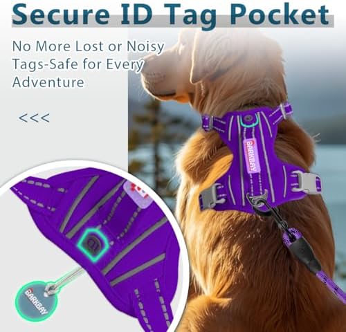 BARKBAY No Pull Dog Harness for Large Dogs, ID Tag Holder Dog Vest - Image 3