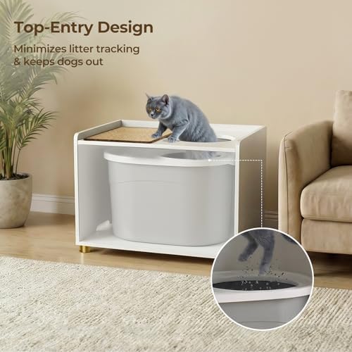 Amunrbrek Top Entry Litter Box Enclosure, Flip Top - Image 4