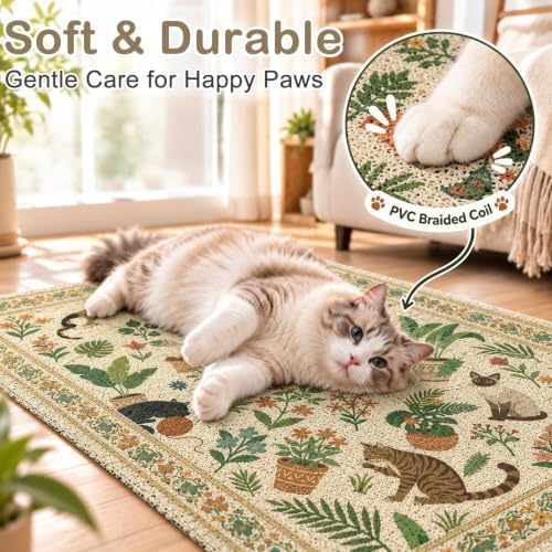 Unicorn Catcher 40"x30" Cat Litter Mat Non-Slip Washable Litter Box Mat - Image 4