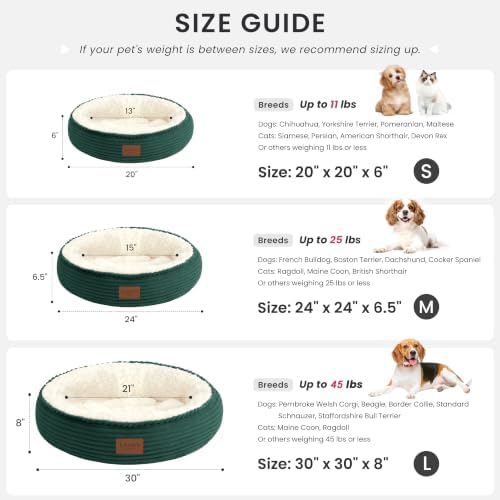 Love's cabin Round Donut Cat and Dog Cushion Bed, 20in Pet Bed - Image 4