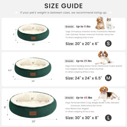 Love's cabin Round Donut Cat and Dog Cushion Bed, 20in Pet Bed - Image 4