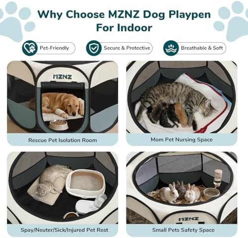 Dog Playpen, Portable Puppy Pet Crate Indoors - Image 3