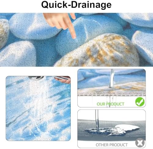 Square Shower Mat, Yonala 36 x 36 Inch Stylish Non Slip Shower Mats - Image 5