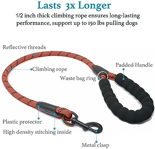 iYoShop Double Dog Leash, 360° Swivel, No Tangle, 25-150 lbs - Image 3