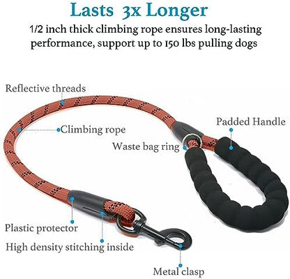 iYoShop Double Dog Leash, 360° Swivel, No Tangle, 25-150 lbs - Image 3