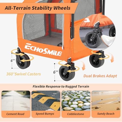 EchoSmile 4-Wheel Pet Stroller for Dogs & Cats - Image 5