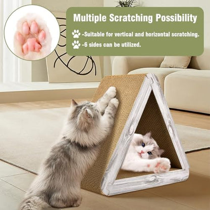 Foldable Cat Scratching Board Triangle Scratcher Cardboard Cat Scratch Pad 6 - Image 7