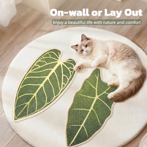 Premium Natural Sisal Botanical Leaf Cat Scratcher Mat, Extra Large Leaf-Shaped - Image 7